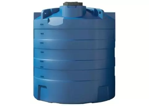 Cuve recuperation eau de pluie 7500l - Cuve polyéthylène aérienne bleue -  Verticale