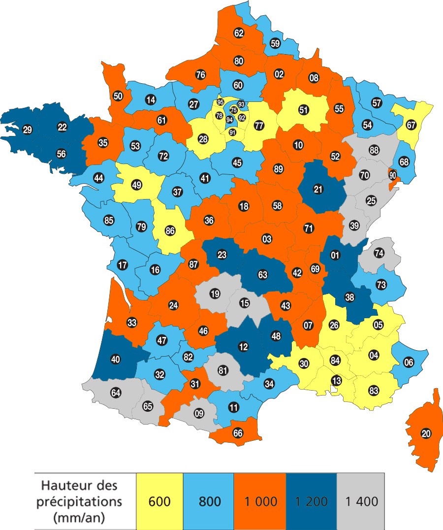 carte france précipitation