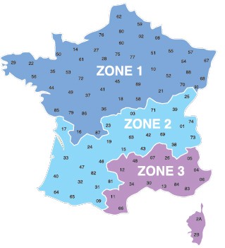 Zone pluviométrie france pour choix separateur hydrocarbure